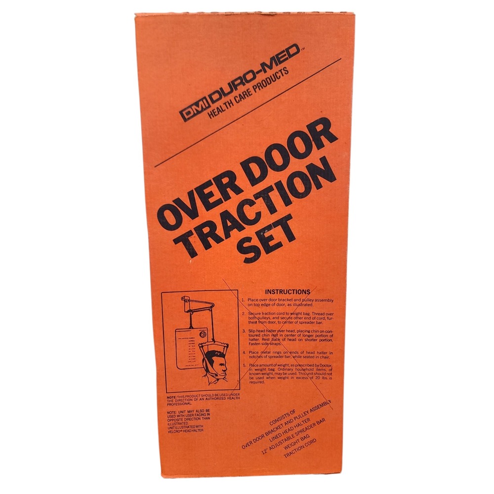 Over Door Traction Set Duro-Med Cervical Neck Pain Relief Head Halter Home Kit